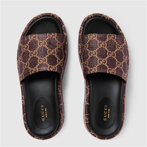 gucci logo slides women's|gucci women's slides clearance sale.